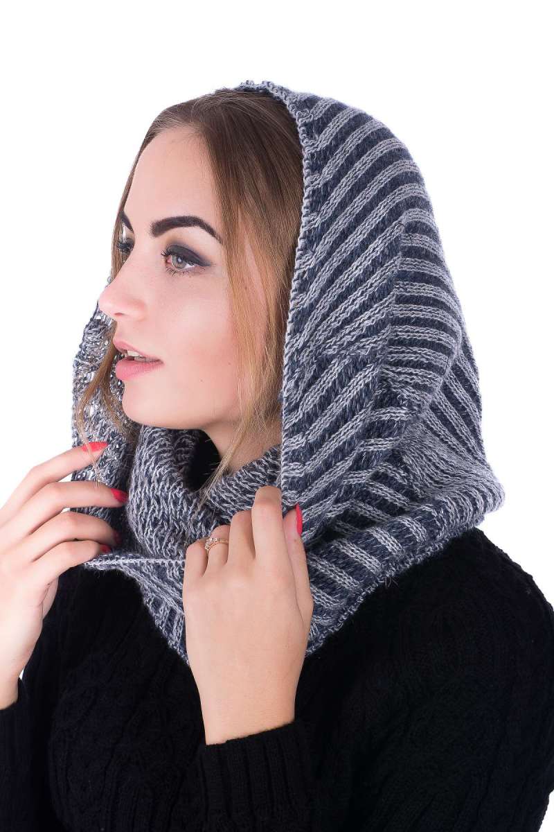 Снуд Діагональ меланж сірий